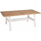 AEA Moderner Gartentisch Esstisch Braun Weiß Holz Terrasse Gartenmöbel