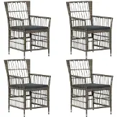 vidaXL Tuinstoelen 4 st Grijs poly rattan