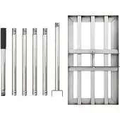 vidaXL Tuin Egaliseer Riek Zilver 45 x 25 x 200 cm Roestvrij staal