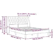 vidaXL Bedframe met hoofdeinde, donkergrijs, 153 x 203 cm, fluweel
