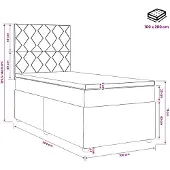 vidaXL Boxspringbed met matras Crèmekleurig 100 x 200 cm Stof