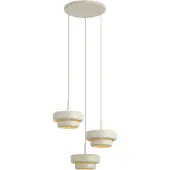 QAZQA Retro hanglamp beige met metalen kap 3-lichts - Ophelia