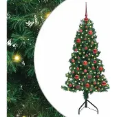 vidaXL Hoek Kunstkerstboom met 150 LED Groen 150 cm PVC en Metalen