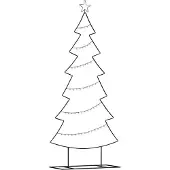 Syfax Kerstboom van metaal met voet, zwart, 180 cm, staal