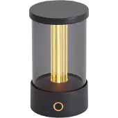 QAZQA Tafellamp voor buiten zwart oplaadbaar incl. laadstation IP65 - Grill