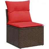vidaXL 8-delige Loungeset met kussens poly rattan acacia bruin