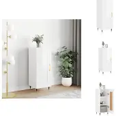 vidaXL Dressoir 34,5x34x90 cm bewerkt hout hoogglans wit