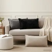 vidaXL Kussensloop 6 st HOUTEN Antraciet 40 x 80 cm Chenille Stof