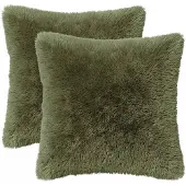vidaXL Kussensloop 2 st HEERLEN Groen 35 x 35 cm PV Fleece