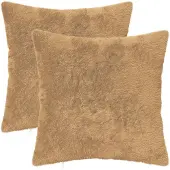 vidaXL Kussensloop 2 st HEERLEN Taupe 40 x 40 cm Nep Konijnenbont