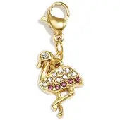 Yehwang Goudkleurige stainless steel flamingo bedel sieradenhanger