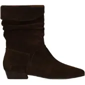 Manfield Donkerbruine suède enkellaarsjes | Maat 36