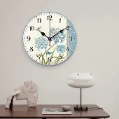 Merkloos Omgoods - Moderne Eenvoudige Wandklok met Stille Bloemen