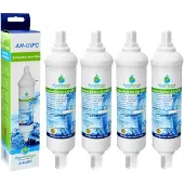 Dripio 4-delige set koelkastwaterfilters met schroefkoppelingen