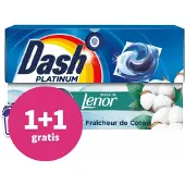 Dash 1+1 gratis: Wasmiddelcapsules 4in1 Pods Katoen Fris 26 stuks