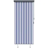 vidaXL Rolgordijn voor buiten 120x250 cm blauw en wit