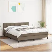 vidaXL Boxspringbed met matras, taupekleurig, 180x200 cm, met stoffen bekleding