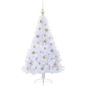 vidaXL Kunstkerstboom met 150 LED Wit 150 cm PVC en Staal