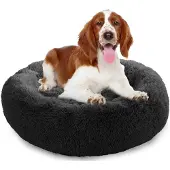 Sonstiges Hondenbed, donutvorm, pluche, wasbaar, rond, donkergrijs, 80 cm