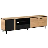 MODFU - Tv-Meubel - Met Schuiflade - Zwart Hout