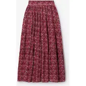 Sissy-Boy Donkerrode satijnen rok met bloemenprint | Maat: XS