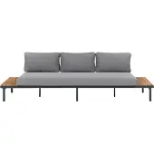 Beliani FIVIZZANO - Tuinloungebank 3-zits - Grijs - Acaciahout
