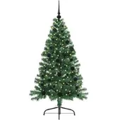 vidaXL - Kunststof - Voorverlichte - Kerstboom - met - 150 - LED - Groen - 150 - cm - PVC