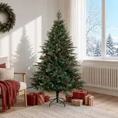 vidaXL Kunstmatige Hinged Kerstboom 180 cm PVC en Metalen Groen