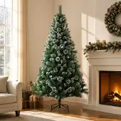 vidaXL Kunstkerstboom 240 cm PVC en Metalen Groen