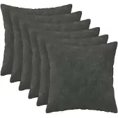 vidaXL Kussen met kussen HEERLEN 6 st Antraciet Microfiber Fleece