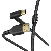 Hama USB-A naar USB-C oplaad- en datakabel, 1,5 meter, haaks, zwart