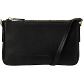 Marc O'Polo Leer schoudertas Fuana Crossbody Bag Black zwart