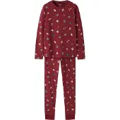 Name it KIDS pyjama met print - donkerrood Jongens/Meisjes Stretchkatoen Ronde hals - maat 122