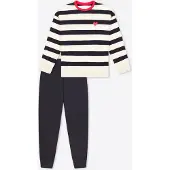 Schiesser Nachtkledij ' Nightwear ' navy / wit