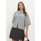 Neo Noir Dames Truien & Vesten Benuta Fluffy Knit Cardigan - Grijs - Maat 36
