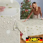ANRO Tafelkleed Kerstbomen Meerkleurig 180x100cm Met sierband Afwasbaar Waterafstotend