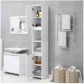 vidaXL Badkamerkast, wit, 30x30x183,5 cm, van houtvezel