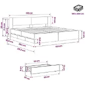 vidaXL bedframe met opbergruimte en hoofdeinde, Artisan-eikenhout