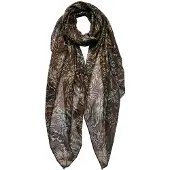 Juleeze Sjaal Dames Print 90x180 cm Bruin Synthetisch Bladeren