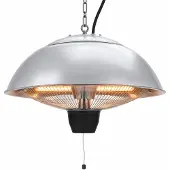 HEM Hangende Terrasverwarmer 1500 W - Halogeen - Elektrische Heater - Zilver