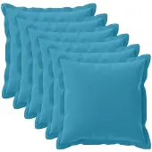 vidaXL Kussensloop 6 st HOUTEN Lichtblauw 55 x 55 cm Polyester