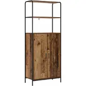 vidaXL Highboard Oud hout 40 x 33 x 161 cm Bewerkt hout