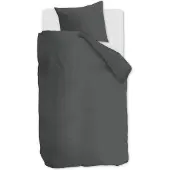 Beddinghouse Dekbedovertrek Organic Basic Antraciet Katoen-140 x 200 / 220 cm | 1-Persoons