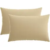 vidaXL Kussensloop 2 st HEERLEN Beige 50 x 75 cm Polyester