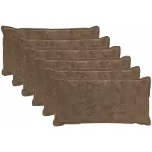 vidaXL Kussensloop 6 st HOUTEN Lichtbruin 40 x 80 cm Nep Konijnenbont