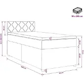 vidaXL Boxspringbed met matras, zwart, 90 x 200 cm, gestoffeerd