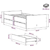 vidaXL Bedframe Artisanaal eiken 90 x 200 cm Bewerkt hout