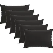 vidaXL Kussensloop 6 st HEERLEN Zwart 30 x 50 cm Polyester