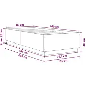 vidaXL Bed Frame met LED Wit 80 x 200 cm Bewerkt hout