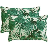 vidaXL Kussensloop 2 st HOUTEN Bladpatroon 50 x 75 cm Polyester